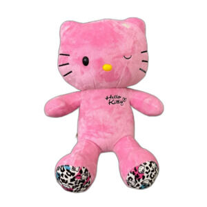 Build A Bear Hello Kitty Pink Leopard Print Paws Winking Sanrio 18" Plush NO Bow